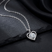 Collana Donna Cuore con Pietra Bianca - Argento Sterling 925