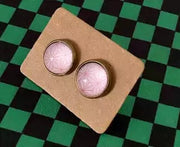 Simple Exquisite Button Stud Earrings Round Hexagonal