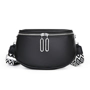 New Double Zipper Leather Messenger Bag