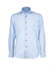 CAMICIA A RIGHE CELESTE E BLUE
