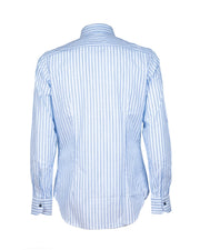 CAMICIA A RIGHE CELESTE E BLUE