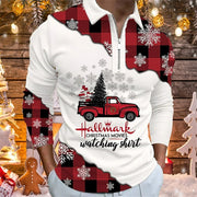 Men's Santa Claus Graphic Digital Printing Long-sleeve Zipper