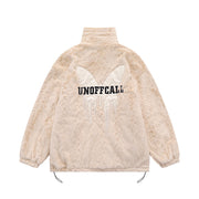 Butterfly Paste Cloth Embroidery Plus Double-sided Plush Stand Collar Coat