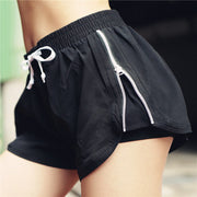 Original 2021 new double deck professional training, running shorts, side zipper sweating, quick drying, yoga shorts