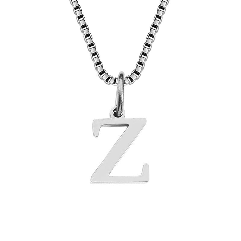 26 English Letter Necklace Titanium Steel Women's