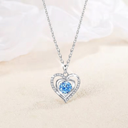 Collana Donna Cuore con Pietra Azzurra