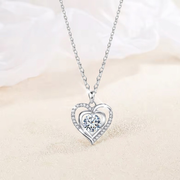 Collana Donna Cuore con Pietra Bianca - Argento Sterling 925