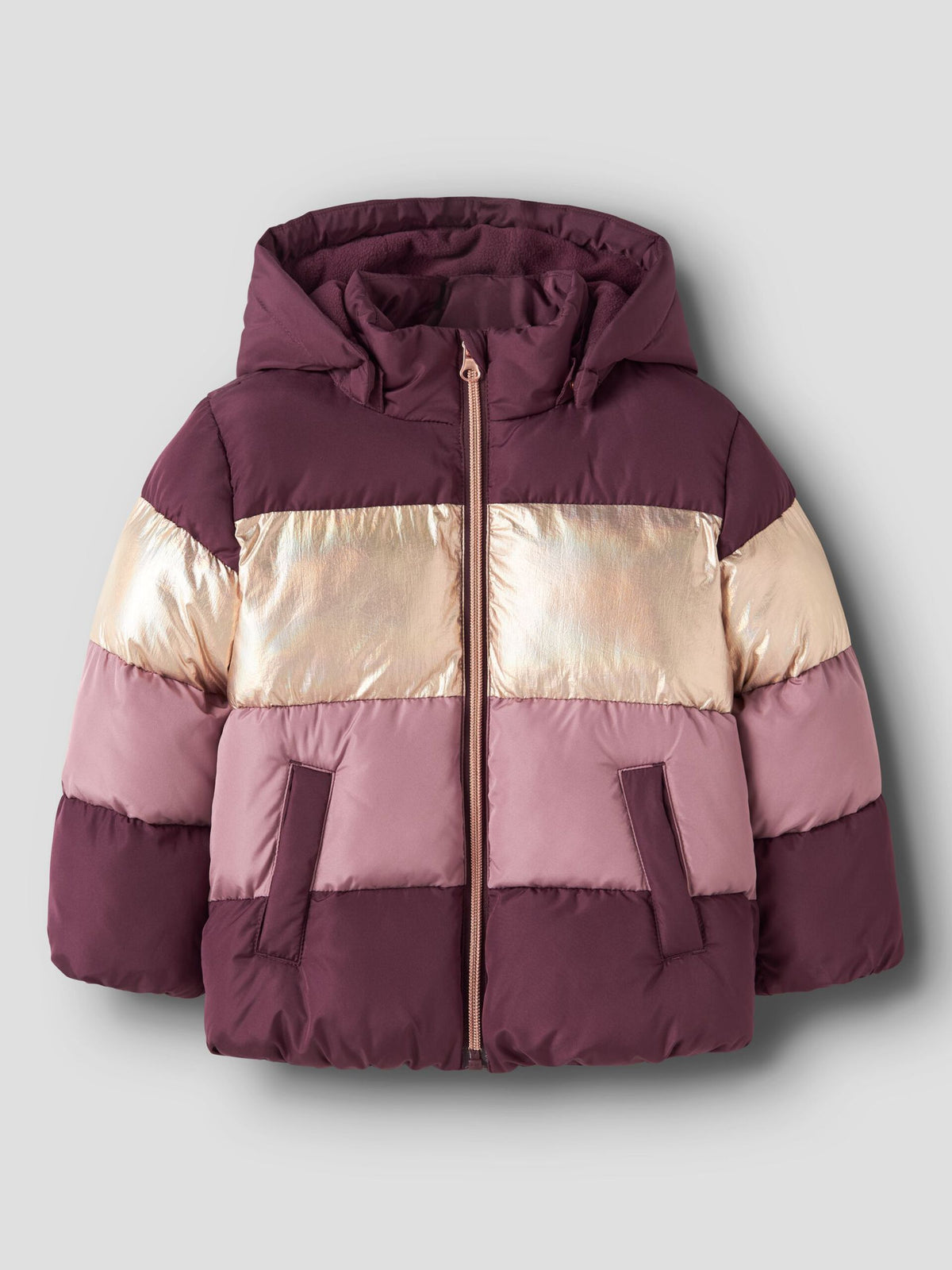 Name It Giacca Imbottita 13243660 Bimba Bordeaux - Piumino con Cappuccio