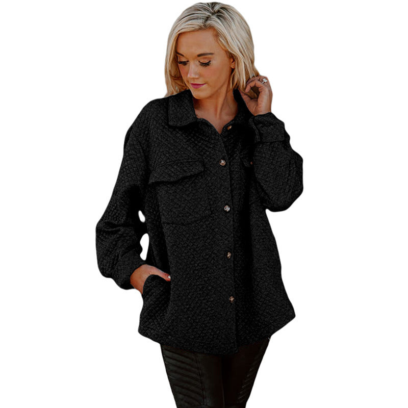 Retro Loose Slim Fit Plaid Long-sleeved Coat For Women