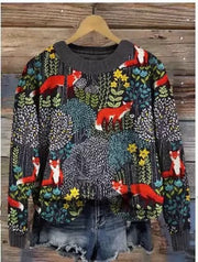 Casual Round Neck Sweater Couple's Tops