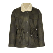 Lamb Wool Lapel Motorcycle Padded Coat Men