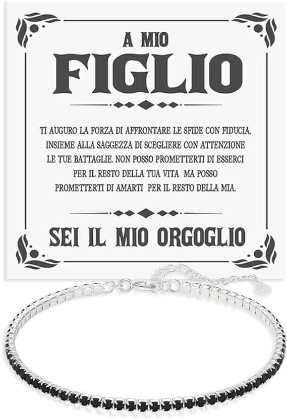 Bracciale Tennis Nero - Caro Figlio