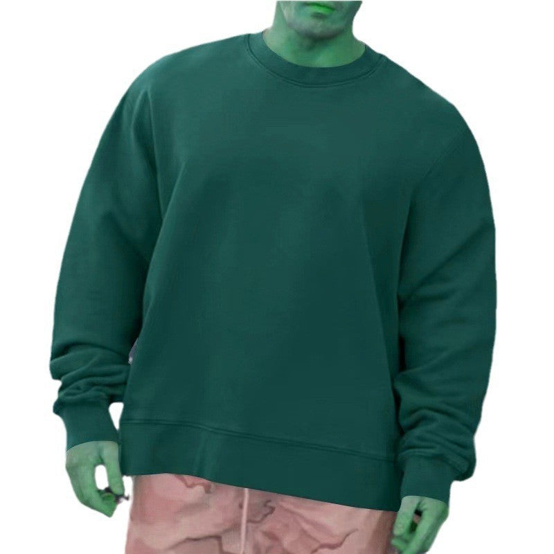 Round Neck Sweater Fleece Light Board Solid Color Pullover