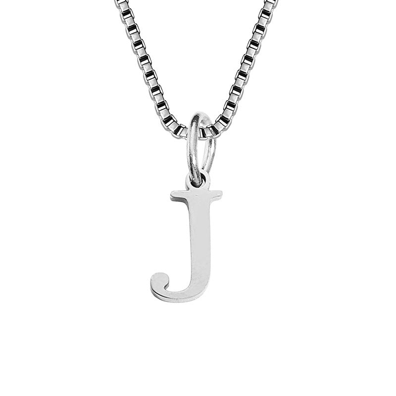 26 English Letter Necklace Titanium Steel Women's