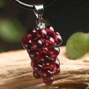 Natural Red Agate Pendant Garnet Grape Type