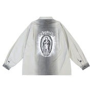 Pattern Printed Long Sleeve Men's Loose Shirt