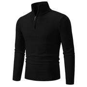 Zip-up Turtleneck Pullover Men's Long Sleeved Sweater