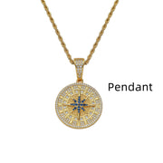 Compass Pendant Full Zircon Hip Hop
