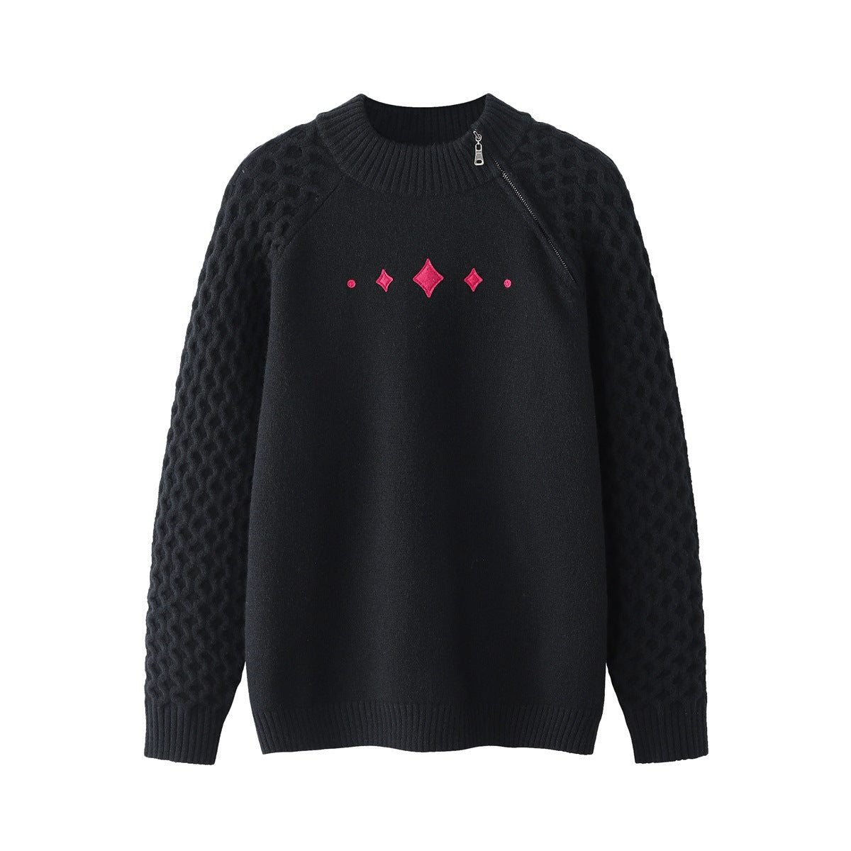 American Retro Simple Pullover Embroidered Sweater