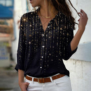 Women's 3D Sequin Gradient Printing Loose Casual Top