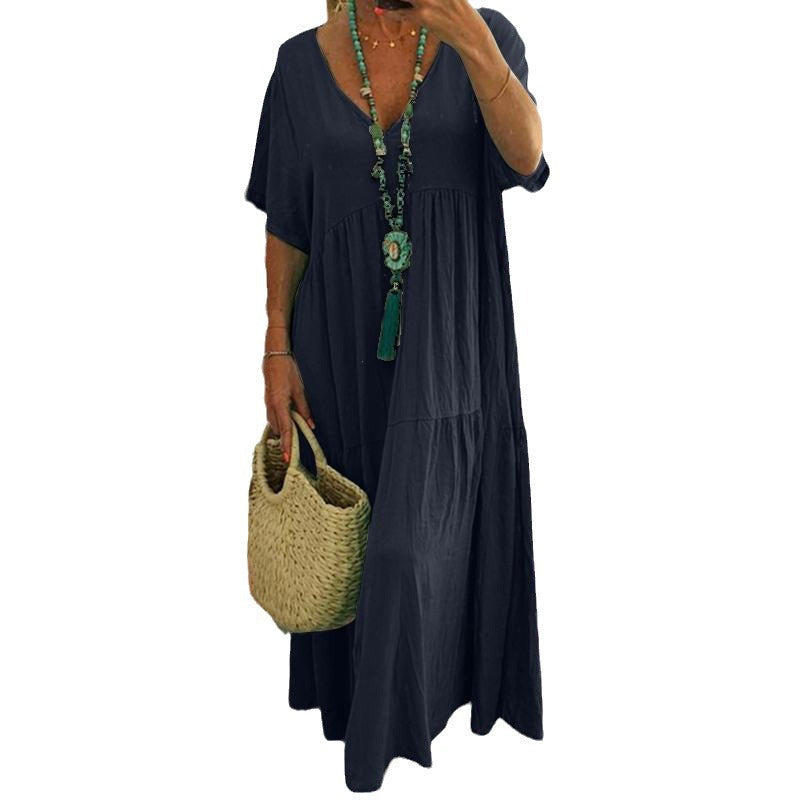 Irregular Multi-color Plus Size Large Swing Dress