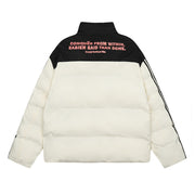 Men's Color Contrast Patchwork Stand Collar Bread Cotton-padded Jacket