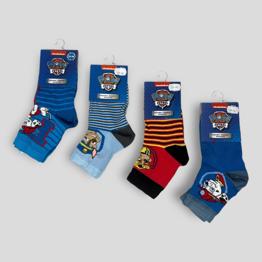 Paw Patrol - 4 Paia Calza Corta Bimbo - Calzini Corti Da Bambino In Cotone Assortito Di Colori E Disegni  Art. Ppb-sg278