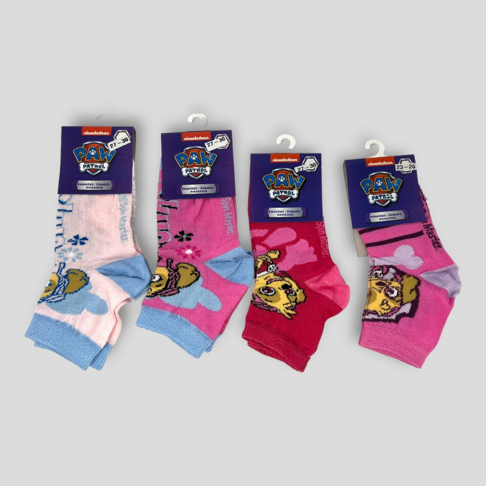 Paw-patrol - 4 Paia Calza Corta Bambina - Calzini Bimba In Cotone Assortito Di Colori E Disegni  Art. Ppg-sg187