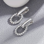 Temperament French Simplicity Twist Geometric Stitching Double-layer Texture Ear Clip Earrings Special-interest Design