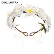 Artificial Fabric Colorful Rose Flower Garland Hair Accessories