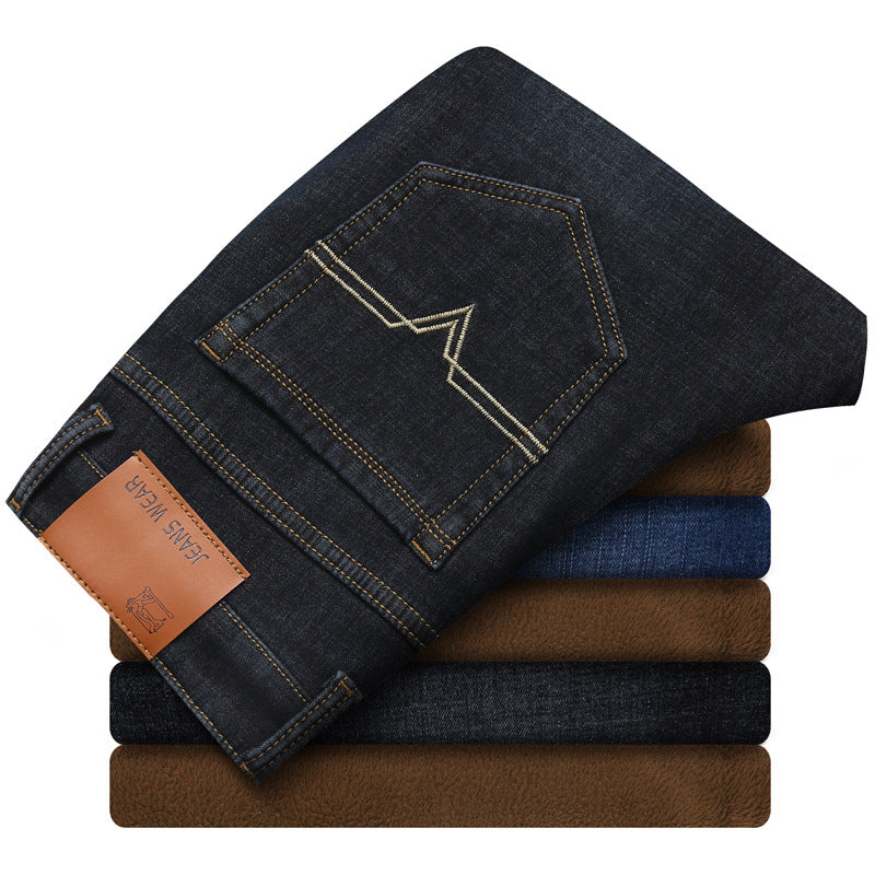 Men's Fashion Casual Stretch Fleece Jeans