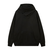 Solid Color With Fur Turtleneck Hooded Sweater For Men