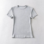 Women's Solid Color Round Neck Pullover Short Sleeve T-shirt