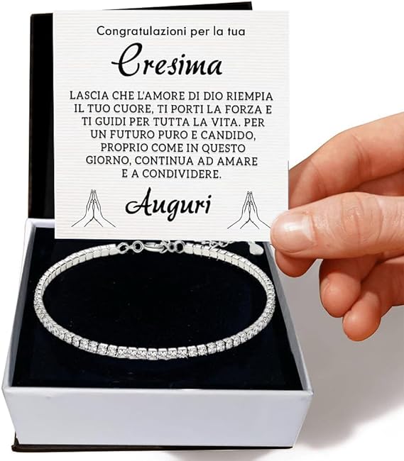 Bracciale Tennis Bianco - Cresima