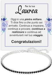 Bracciale Tennis Nero - Laurea