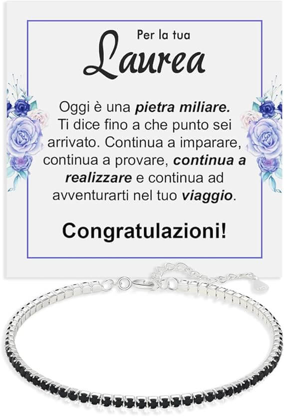 Bracciale Tennis Nero - Laurea