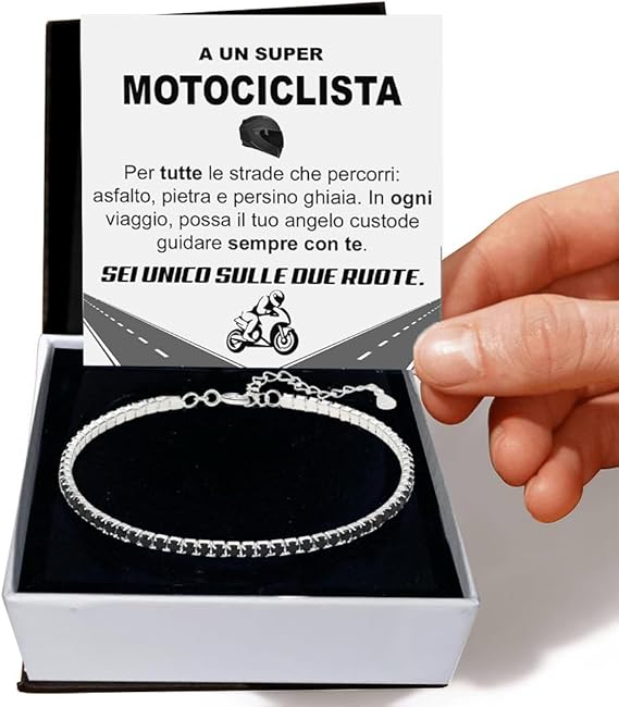 Bracciale Tennis Nero - Motociclista