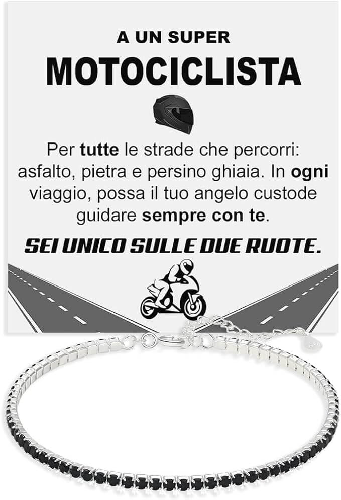 Bracciale Tennis Nero - Motociclista