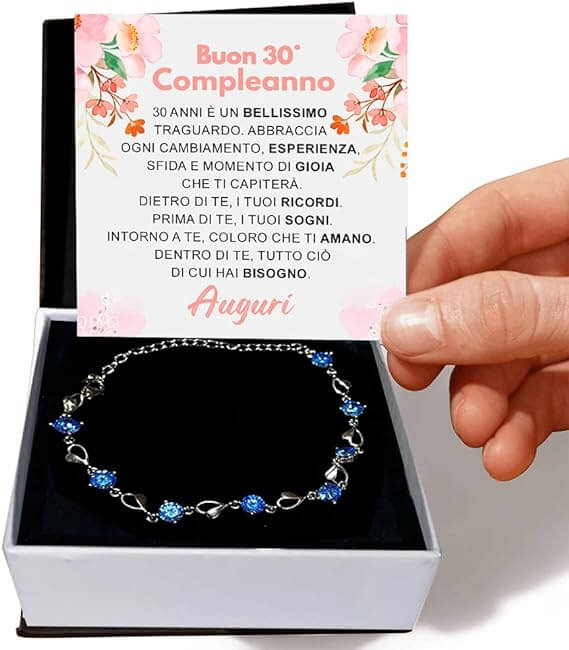 Bracciale Pietre Blu Compleanno - 30 anni
