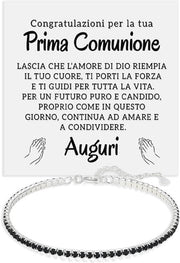 Bracciale Tennis Nero - Prima Comunione