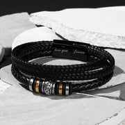 Bracciale Pelle Intrecciata Caro amico - Sei il mio Orgoglio.