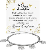 Bracciale Quadrifoglio Compleanno -  50 anni.