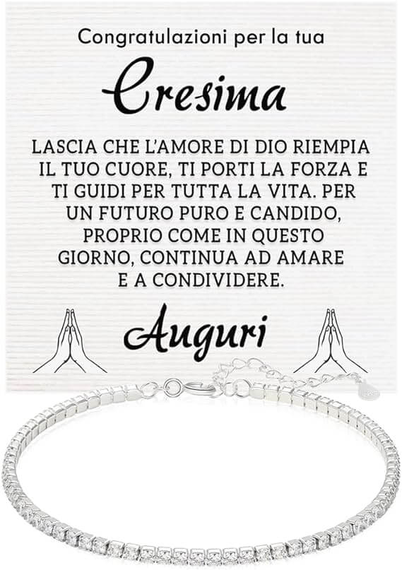 Bracciale Tennis Bianco - Cresima