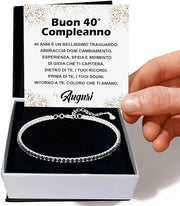 Bracciale Tennis Nero  Compleanno - 40 anni