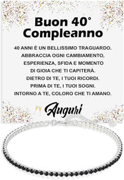 Bracciale Tennis Nero  Compleanno - 40 anni