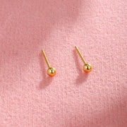Copper-plated Gold Frosted Glossy Round Mini Ear Studs