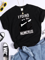 Pattern T-shirt Fashionable Printed Fashion Loose T-shirt Cat