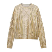 Female Pullover Keep Warm Round Neck Long Sleeve Sweater