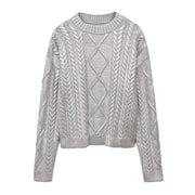 Female Pullover Keep Warm Round Neck Long Sleeve Sweater