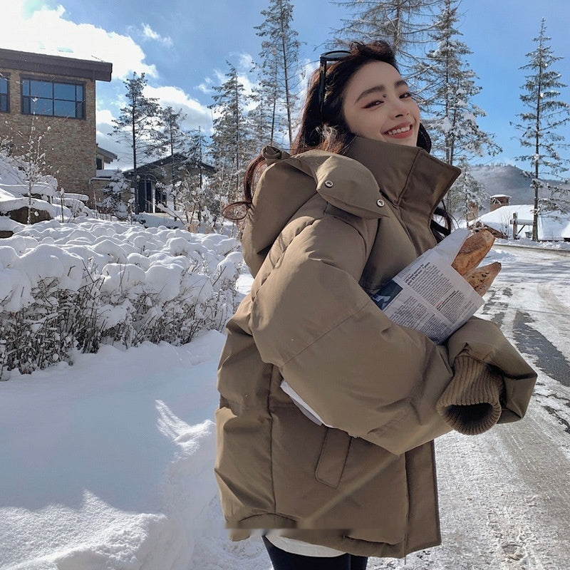 Winter Female With Hearts Short Down Jacket Coat